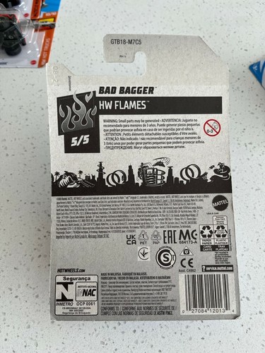 2021 hot wheels hw flames 5/5 bad bagger 248/250 A61 - Picture 2 of 2