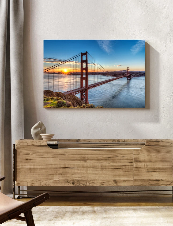 View of Golden Gate Bridge Canvas Art Print Wall Art for Home Decor 30" x 20" - Image 4 of 4