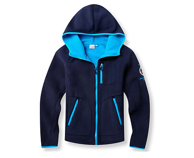 POLHAM Mens Casual Hooded Zip Up Front Fleece Jacket Two Tone 