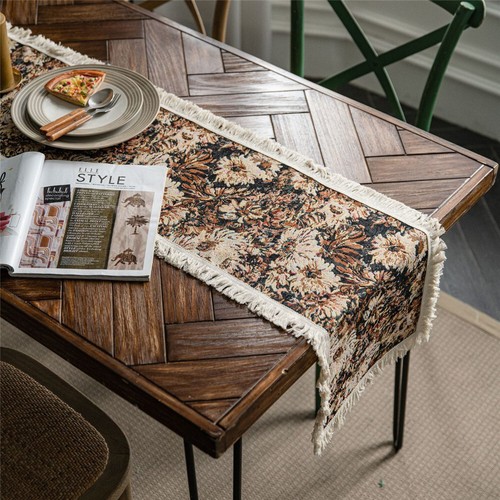 Bohemia Polyester Table Runner Jacquard Tassel Table Cloth Dinner Party Decor - Picture 23 of 74