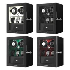 Automatic Watch Winder For 2 Watches With 3 Watches Display Storage Case LED