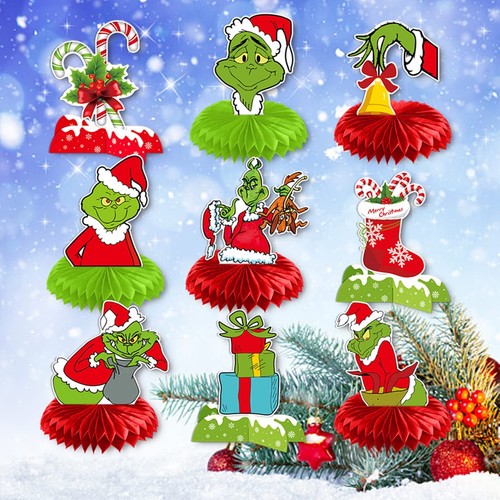 9 Pcs Christmas Decorations Christmas Party Centerpiece Honeycomb Table Toppe... - Picture 2 of 6