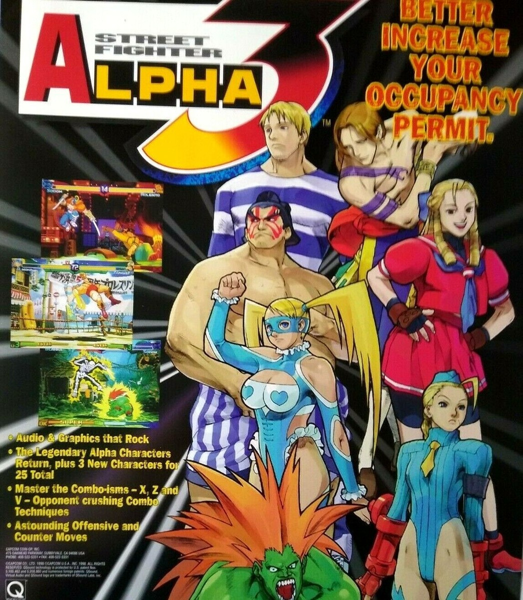 Street Fighter Alpha 3 Arcade Flyer Retro Original Video Game Art