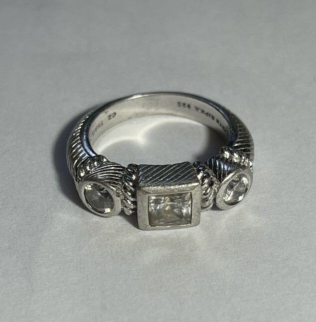 Sterling Silver 925 Quarts Stackable Ring -Size 6… - image 2