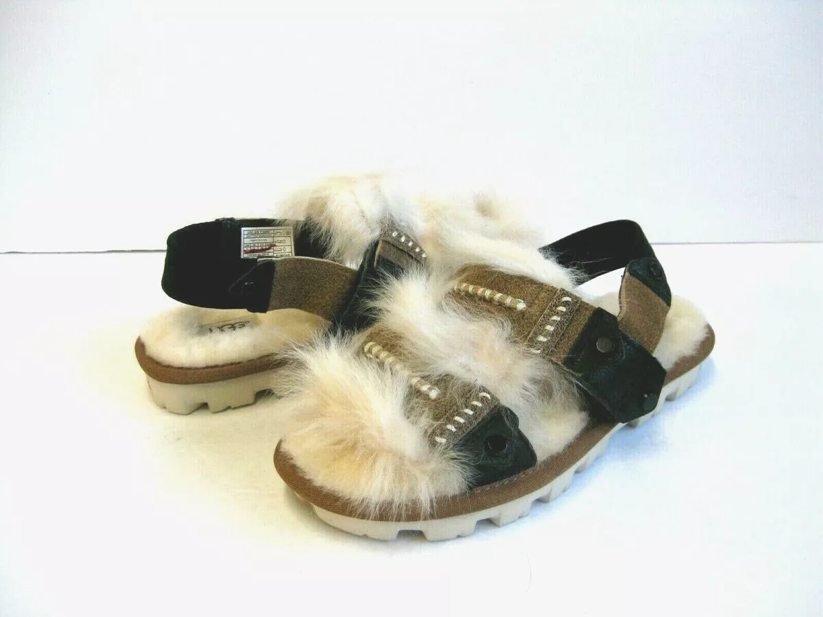 UGG FLUFF PUNK SLINGBACK WOMEN SANDALS CHESTNUT US 5 UK 3 EU 36
