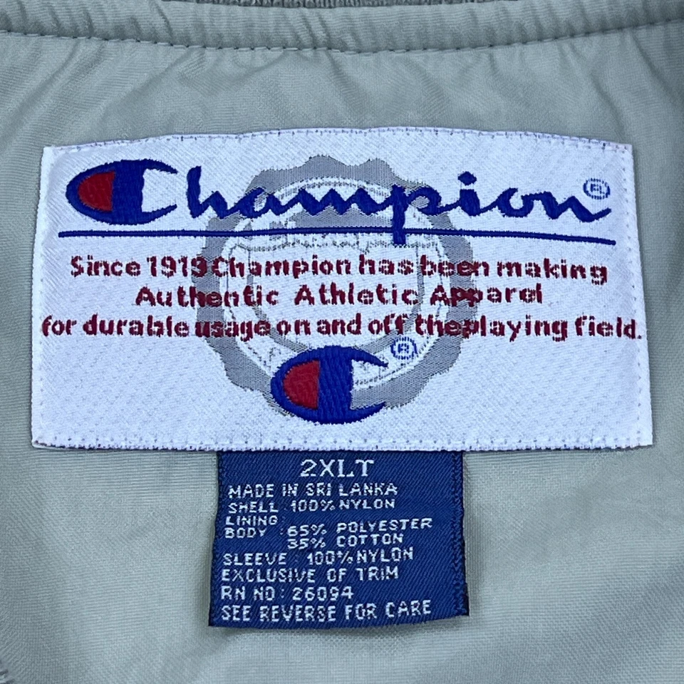 Винтажный чемпион синий ветровка с надписью логотип пуловер Мужская куртка пальто 2XLT - Изображение 4 из 4