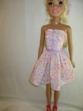Handmade By Me Dress and Bow, Made to Fit Barbie Best Fashion Friend 28" doll.