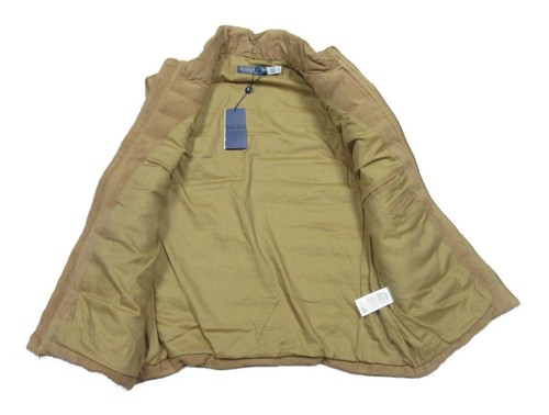 Polo Ralph Lauren Men's Khaki Beige Quilted Suede Vest, Sz Large - Picture 3 of 4