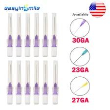 Dental Irrigation Tips 23/27/30g endo Rinse Needle Tips Lateral Side Hole 25pcs