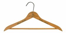 Hilton Statler Hotels Advertising Vintage Natural Wood Coat Hanger
