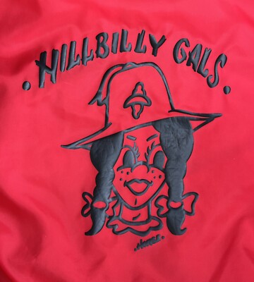 HILLBILLY GALS Windbreaker Jacket sz M Made USA Great Lakes Embroidered BARB vtg