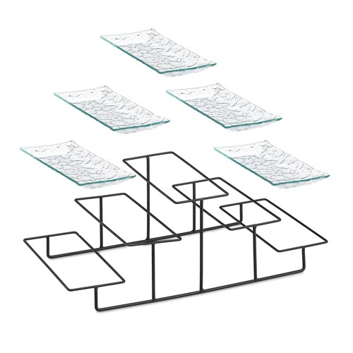 Servierständer Etagere Buffetständer 3 Etagen transparent Tellerständer 3 Ebenen - Bild 6 von 9