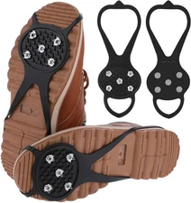 Universal Gripper Spikes for Shoes, Non Slip Ice Cleats Medium, Black 
