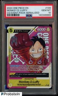 2024 One Piece CS Event Pack Serialized 0525/1000 #109 Monkey D. Luffy PSA 10