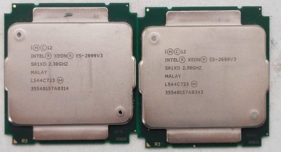 LOT OF 2 INTEL XEON E5-2699V3 SR1XD 2.30GHz 18CORES/36 THREADS SERVER PROCESSOR