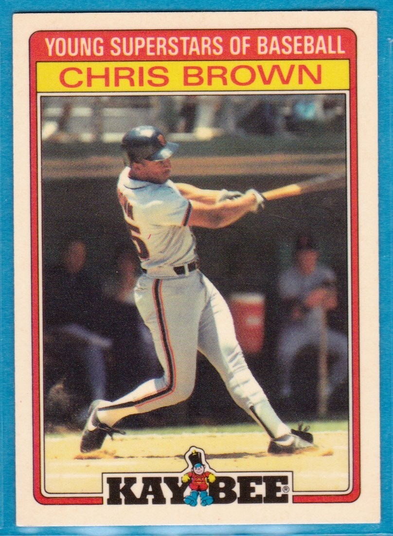 1986 Topps Kay Bee Toys Young Superstars of Baseball - Chris Brown #2 (RC)