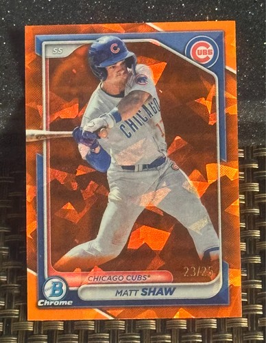 Matt Shaw 2024 Bowman Chrome Mojo Refractor Autograph RC (7 card mixed lot) - Picture 7 of 24