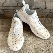 APL Phantom Techloom Calf Hair Tennis Shoes Sneakers White Gold Lace Up Glitter
