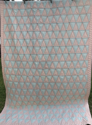 Vintage Quilt Hand Stitched Pastels Upcycle Recycle Cutter AS IS
