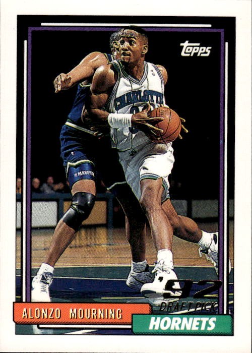 1992-93 Topps Alonzo Mourning #393 Charlotte Hornets 22P | eBay