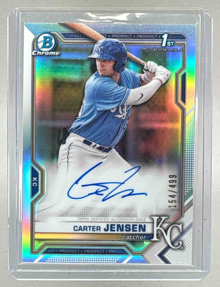 Carter Jensen 2021 Bowman Chrome Draft #CDA-CJ Refractor 1st RC Auto /499