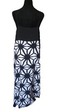 Vince Camuto Women's M Black & White Geometric Pattern Sleeveless Maxi Dress