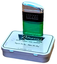 Ritepoint Oil Gas Advertising Chrome Desk Table Cigarette Lighter Vtg Ronson Old