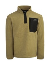 Image of JCB 1/4 Zip Unlined Unisex Borg Fleece Pullover Olive Green Sizes Small to 5XL