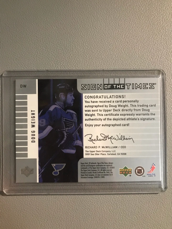 2002 UD#DW DOUG WEIGHT SIGN OF THE TIMES AUTO - Image 2 of 2