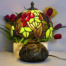 Small Tiffany Table Lamp Stained Glass Nightstand Lamps Bedside C-Table