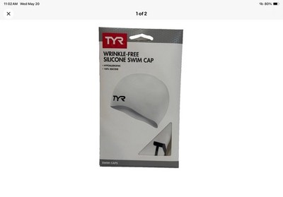TYR WRINKLE-FREE SILICON SWIM CAP -ADULT WHITE 