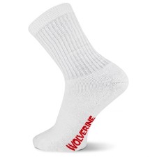 Wolverine Cotton Work Boot Crew Socks White 4 pairs - WWM40009B4B2001-WHITE, W