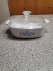 Vintage corning ware A-2-B 2 quart casserole dish baking blue cornflower rare