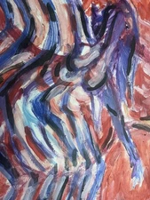 Original Oil, Painting On Canvas Ben Zoltak Woman Dancing