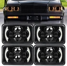 4PCS 4x6" LED Headlights Hi/Lo Sealed Beam Bulb Headlamps For Chevrolet Camaro
