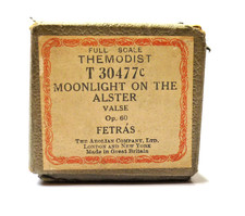 Vintage 88 Note Äolische Klavierrolle "Mondlicht an der Alster", von Fetras um 1920