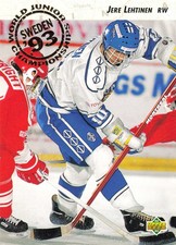 Jere Lehtinen 1992-93 Upper Deck #615 Finland RC