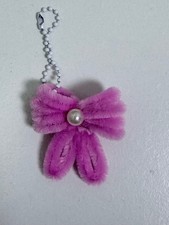 Cute Pink Bow Keychain Ribbon Handmade Pearl Charm Aesthetic Gift Bag Charm