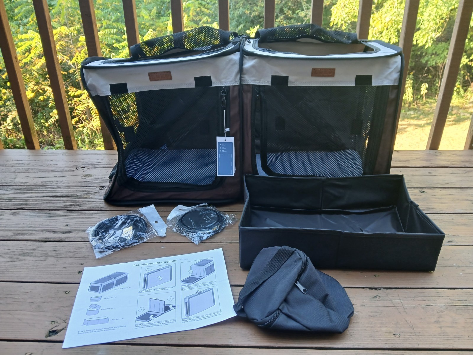 Foldable Pet Carrier Bundle - Holds 2 Animals - Brand New 