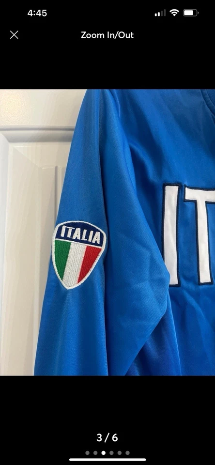 复古意大利全拉链夹克蓝色彩色双面男式小号 — 第 3/4 张图片