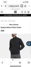 Mens FootJoy FJ DryJoys Select LX Rain Jacket Size XL Black Golf Outdoors $650