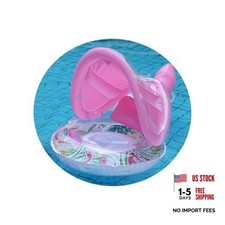 Pool Floats Kids, Toddler Pool Float with Canopy and Seat, Tropical Flamingo