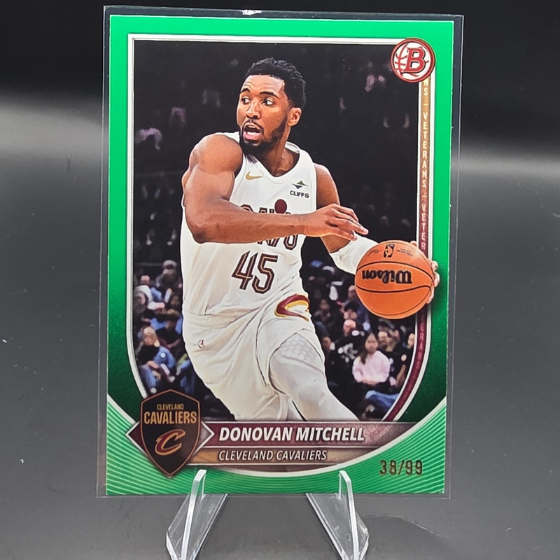 2024-25 Bowman Donovan Mitchell Cavaliers #91 Green Parallel Serial 38/99