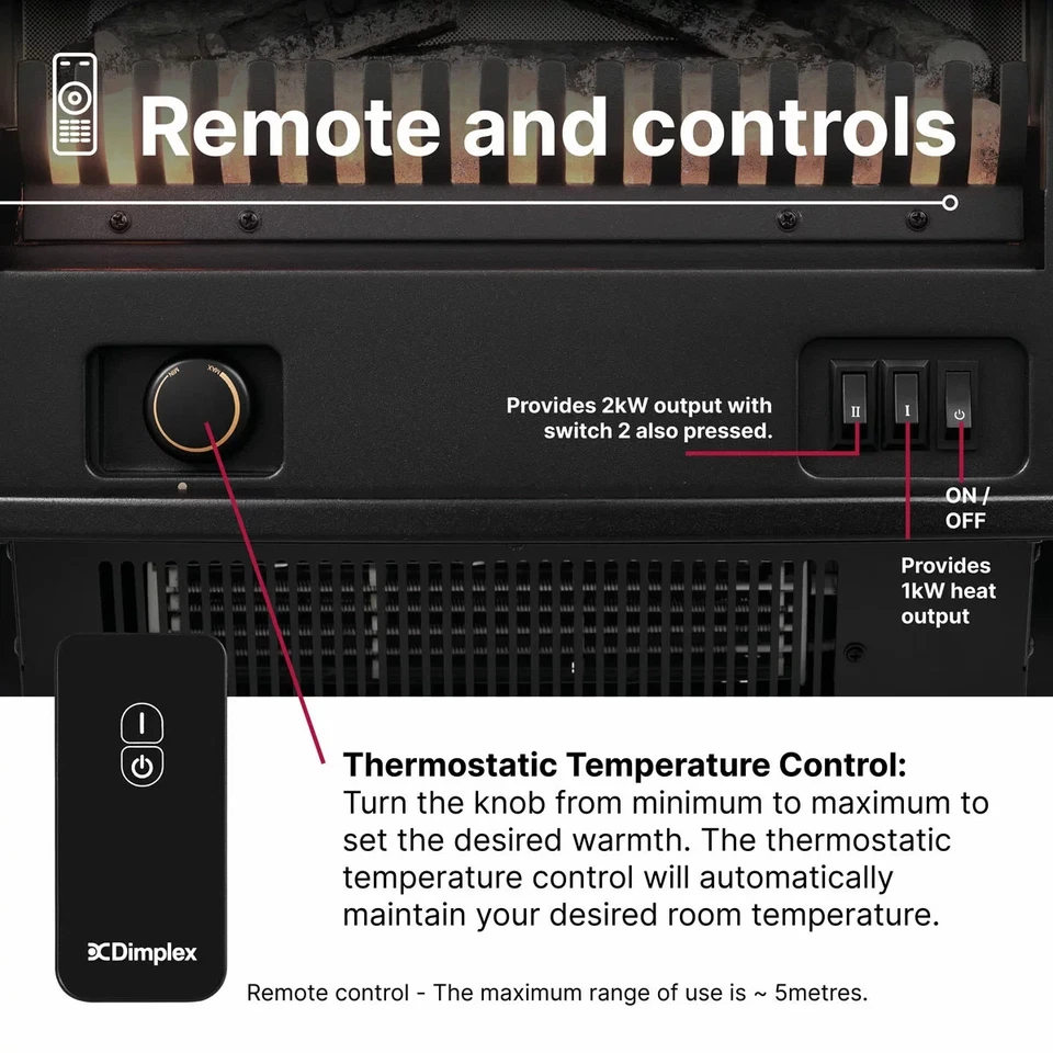 Dimplex Springborne Optiflame Electric Freestanding Stove, 2kW - Image 4 of 4