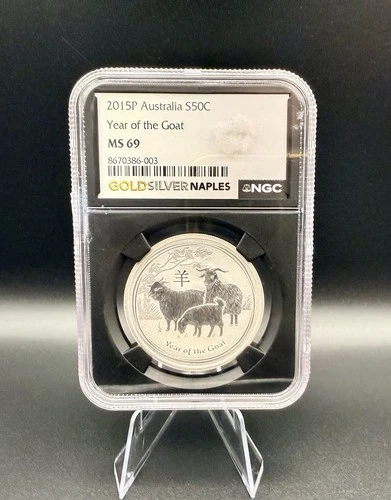 2015-P Australia 50 Cents • Lunar Series • Year of the Goat • NGC MS 69 • 1/2 oz