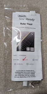 NIP Westalee-Sew Steady Ruler Foot, Low Shank, with 12" arc template, Quilting