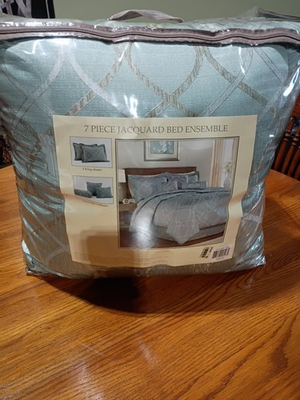 #ad #ad Pem America Celina 7 Piece Jacquard Comforter Set King NEW Turquoise $58.00