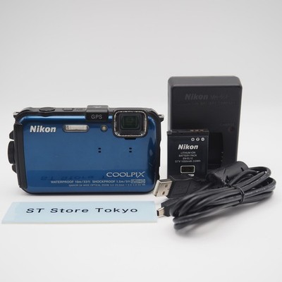 EXC+5] Nikon COOLPIX AW100 Blue Digital Camera Waterproof w