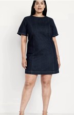 Old Navy Denim Mini Dress Sz Lg Blue