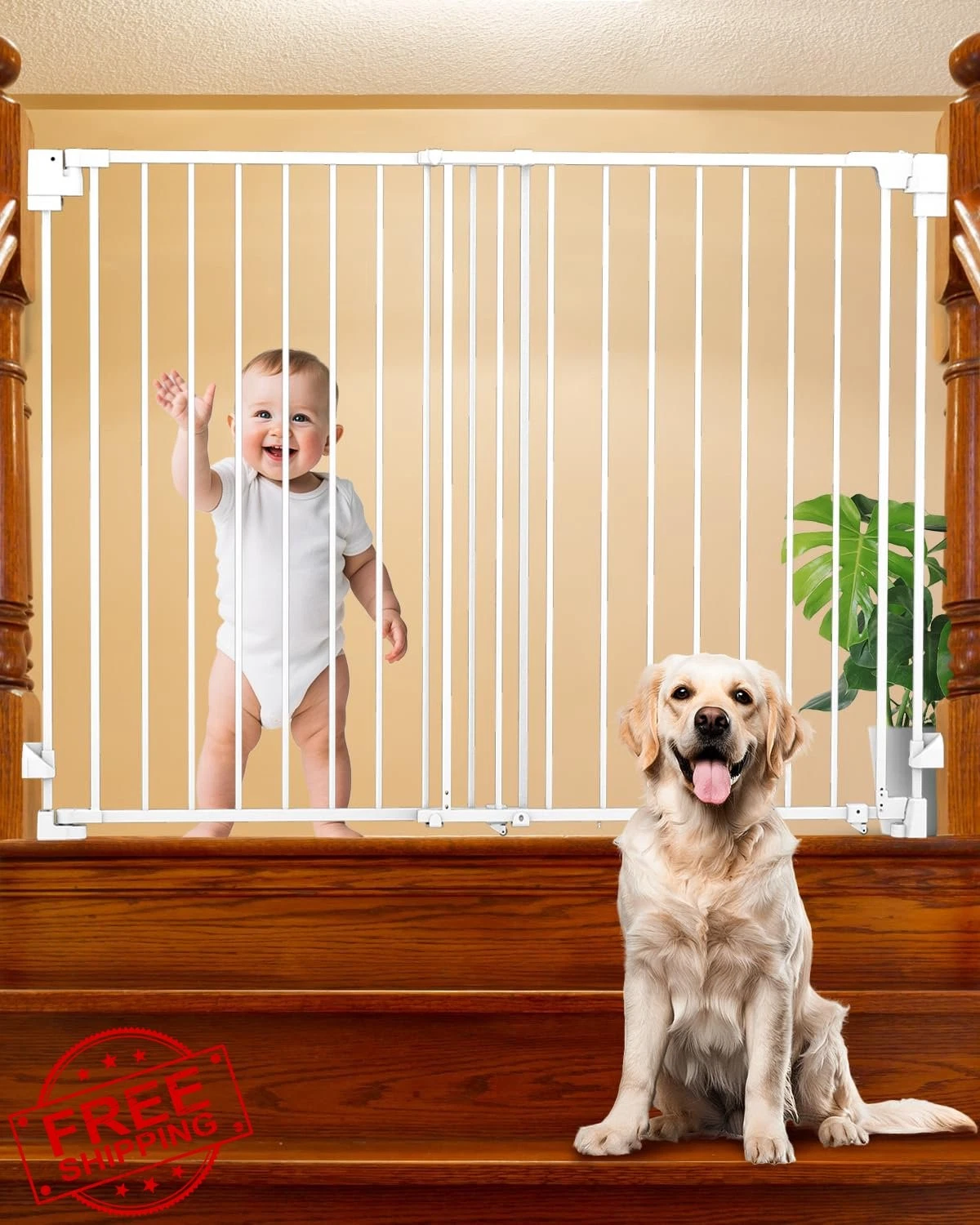 Pravoluxmax Baby Gate White 39"x35-55"